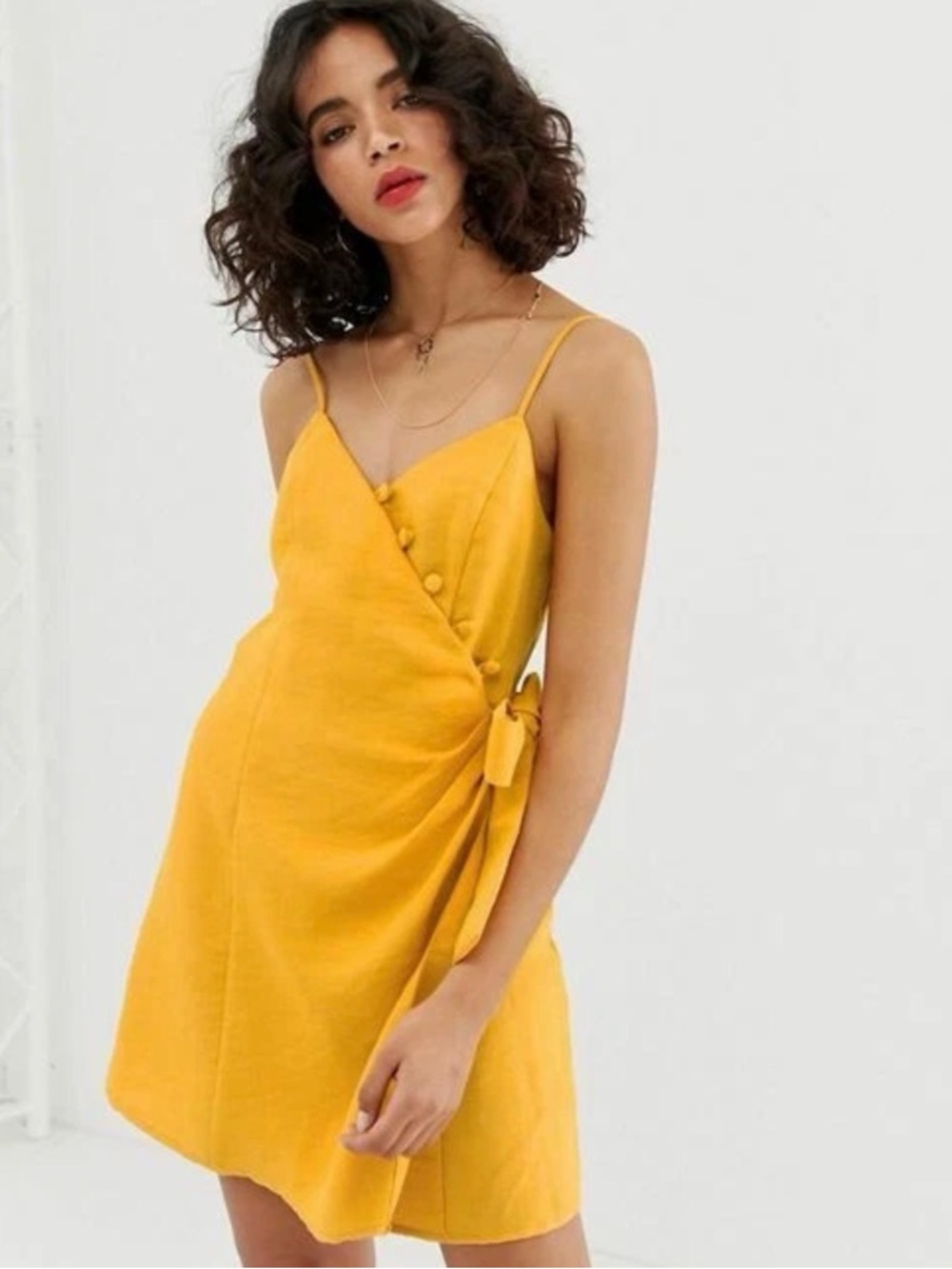 Moon River Cami Dress With Button Detail